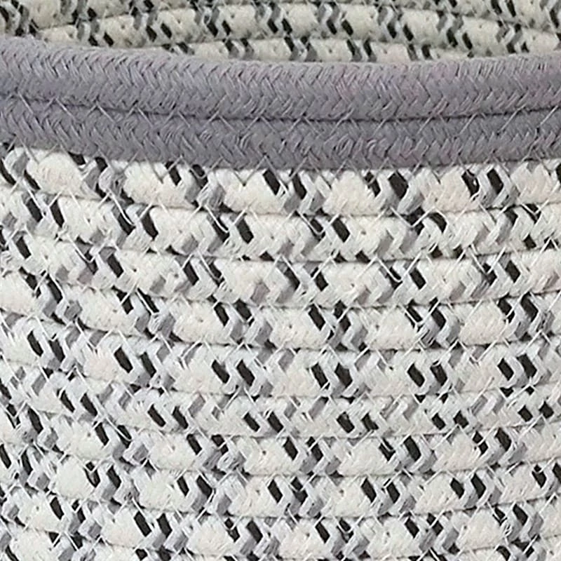 Mylie Grey Print Round Storage Bin, Large 4 Mylie Grey Print Round Storage Bin, Large - Image 2