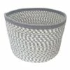 Mylie Grey Print Round Storage Bin, Large -Storage supplies shop mylie grey print round storage bin large