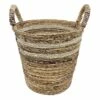 Natural Banana Leaf Round Basket, Small -Storage supplies shop natural banana leaf round basket small
