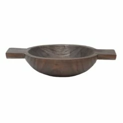 Natural Wood Bowl With Handle, 12"