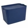 Navy Peony Storage Container, Large -Storage supplies shop navy peony storage container large
