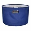 Navy Round Fabric Storage Basket, Large -Storage supplies shop navy round fabric storage basket large
