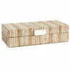 Neutral Water Hyacinth Striped Decorative Box, 10x5.5