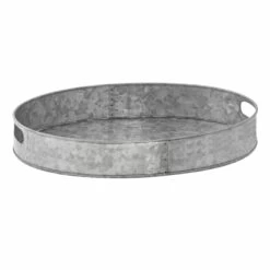 Oval Galvanized Metal Tray, 17x13