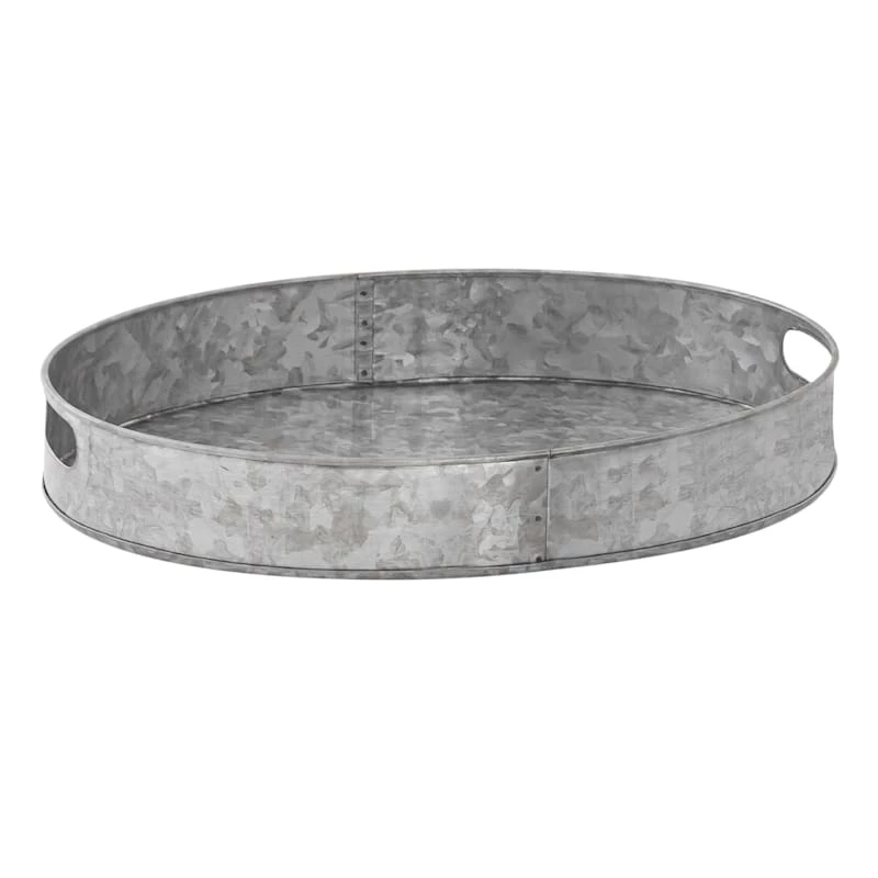 Oval Galvanized Metal Tray, 17x13 3 Oval Galvanized Metal Tray, 17x13