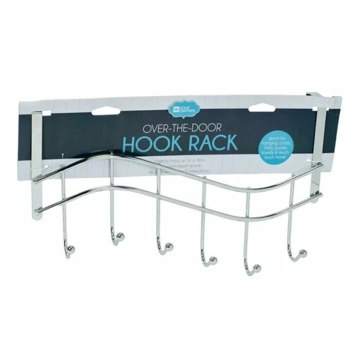 Over The Door Hook Rack, Nickel -Storage supplies shop over the door hook rack nickel
