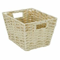Pe Faux Rattan S Tote Taupe