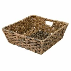 Pe Faux Rattan Shelf Tote Brown