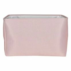 Pearl Blush Pink Rectangle Fabric Storage Basket, Large
