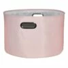 Pearl Blush Pink Round Fabric Storage Basket, Small -Storage supplies shop pearl blush pink round fabric storage basket small
