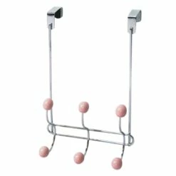 Pink Wire & Jasmine Chrome Over The Door Hanger