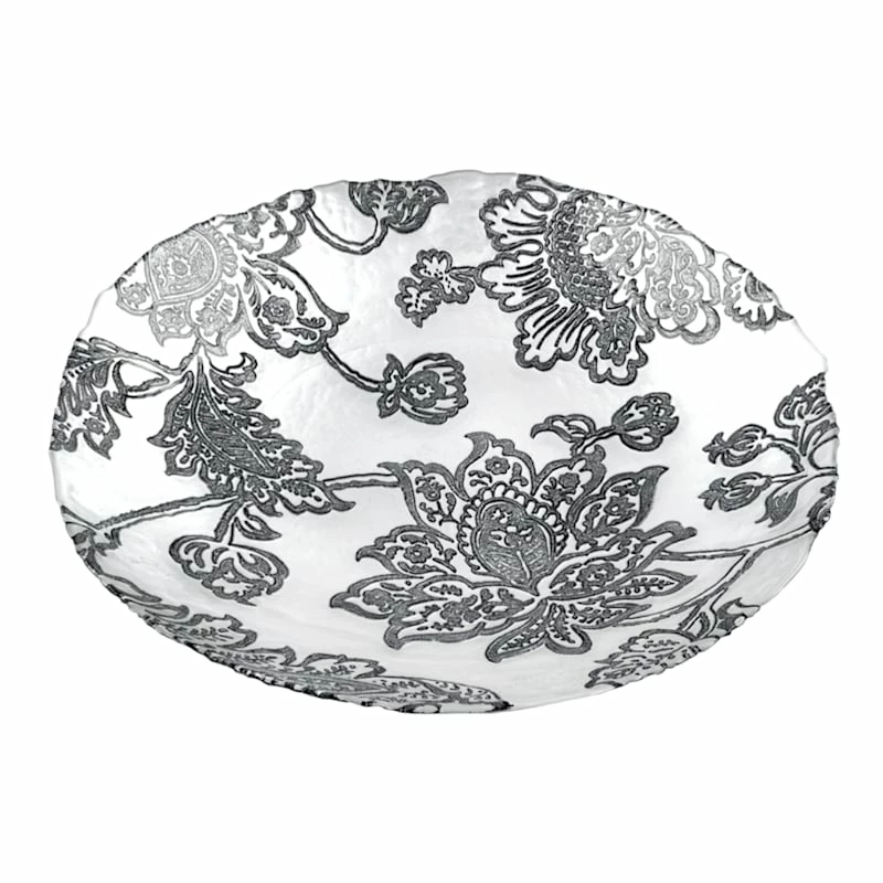 Providence Black & White Floral Bowl, 16" 3 Providence Black & White Floral Bowl, 16"
