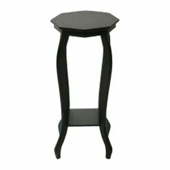 Providence Black Wood Octagon Top Plant Stand, 24"