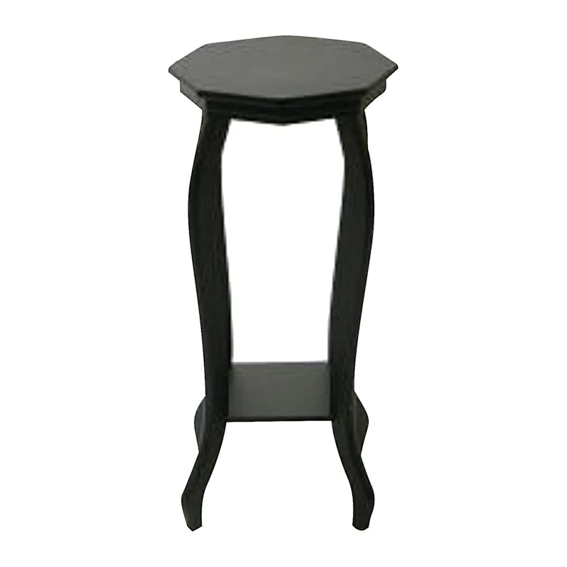 Providence Black Wood Octagon Top Plant Stand, 24" 3 Providence Black Wood Octagon Top Plant Stand, 24"