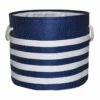 Providence Blue Striped Round Storage Basket, Small