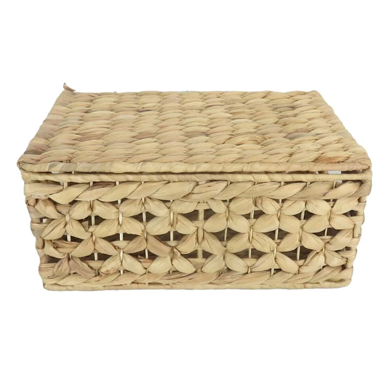 Providence Melia Flower Weave Lidded Storage Trunk, Small 5 Providence Melia Flower Weave Lidded Storage Trunk, Small - Image 3