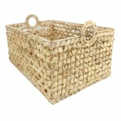 Providence Melia Flower Weave Storage Basket With Handles, Large