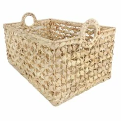 Providence Melia Flower Weave Storage Basket With Handles, Small