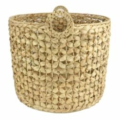 Providence Melia Round Flower Weave Storage Basket, Large