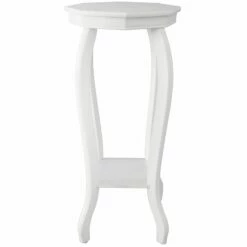 Providence White Wood Octagon Top Plant Stand