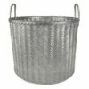 Round Bamboo Silver Basket Size L -Storage supplies shop round bamboo silver basket size l