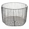 Round Black Metal Wire Storage Basket, Large -Storage supplies shop round black metal wire storage basket large