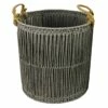 Round Dark Grey Paper String Basket, Medium -Storage supplies shop round dark grey paper string basket medium