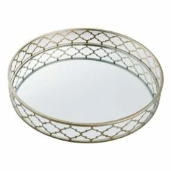 Round Gold Decorative Tray, 20"