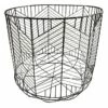 Round Matte Black Geo Grid Basket M 2 Round Matte Black Geo Grid Basket M -Storage supplies shop round matte black geo grid basket m