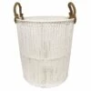 Round White Paper String Storage Basket, Large -Storage supplies shop round white paper string storage basket large