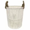 Round White Paper String Storage Basket, Small -Storage supplies shop round white paper string storage basket small