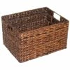 Rush Rectangle Basket Espresso M -Storage supplies shop rush rectangle basket espresso m