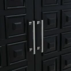 Sadie 2-Drawer Geometric Cabinet, Black -Storage supplies shop sadie 2 drawer geometric cabinet black 4