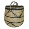 Seagrass Basket/Zig Zag Accent -Storage supplies shop seagrass basket zig zag accent