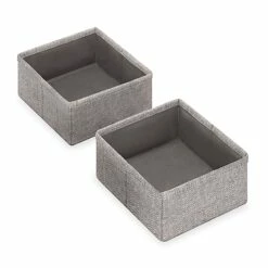 Set Of 4 Fabric Drawer Organizers, Black Herringbone -Storage supplies shop set of 4 fabric drawer organizers black herringbone 3