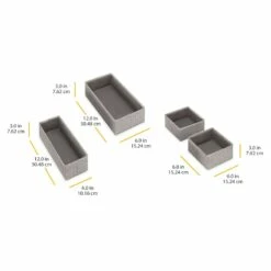 Set Of 4 Fabric Drawer Organizers, Black Herringbone -Storage supplies shop set of 4 fabric drawer organizers black herringbone 6