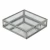 Silver Metallic Glass Box, 5" -Storage supplies shop silver metallic glass box 5