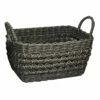 Small Grey Rectangle Pp Woven Basket -Storage supplies shop small grey rectangle pp woven basket