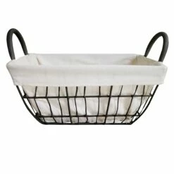 Tapered Rec Wavy Wire Basket W/Liner M
