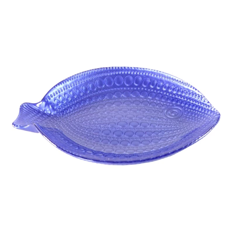 Tracey Boyd Blue Fish Decorative Glass Dish, 11.5x10 4 Tracey Boyd Blue Fish Decorative Glass Dish, 11.5x10 - Image 2