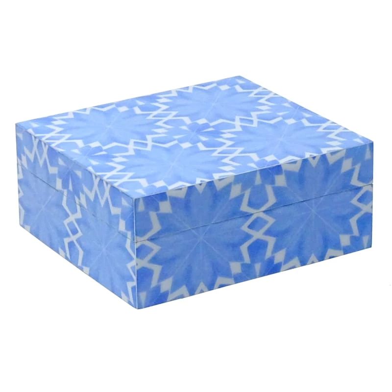 Tracey Boyd Blue Medallion Print Decorative Box, 6x5 3 Tracey Boyd Blue Medallion Print Decorative Box, 6x5