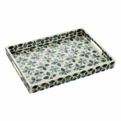 Tracey Boyd Blue Mosaic Patterned Decorative Tray, 14x10