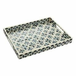 Tracey Boyd Blue Mosaic Patterned Decorative Tray, 16x12