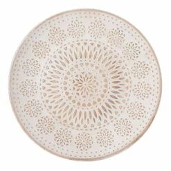 Tracey Boyd Brown Floral Decorative Wood Plate, 16"