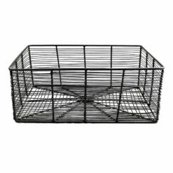 Tracey Boyd Charcoal Grey Rectangle Metal Storage Basket, Large