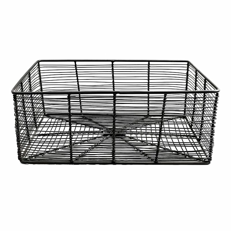 Tracey Boyd Charcoal Grey Rectangle Metal Storage Basket, Large 3 Tracey Boyd Charcoal Grey Rectangle Metal Storage Basket, Large