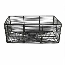 Tracey Boyd Charcoal Grey Rectangle Metal Storage Basket, Medium