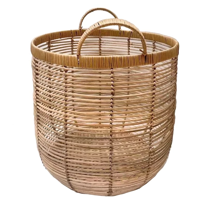 Tracey Boyd Round Rattan Storage Basket, Medium 3 Tracey Boyd Round Rattan Storage Basket, Medium