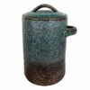 Tracey Boyd Textured Green Ceramic Jar With Lid, 7" -Storage supplies shop tracey boyd textured green ceramic jar with lid 7
