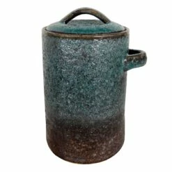 Tracey Boyd Textured Green Ceramic Jar With Lid, 7"